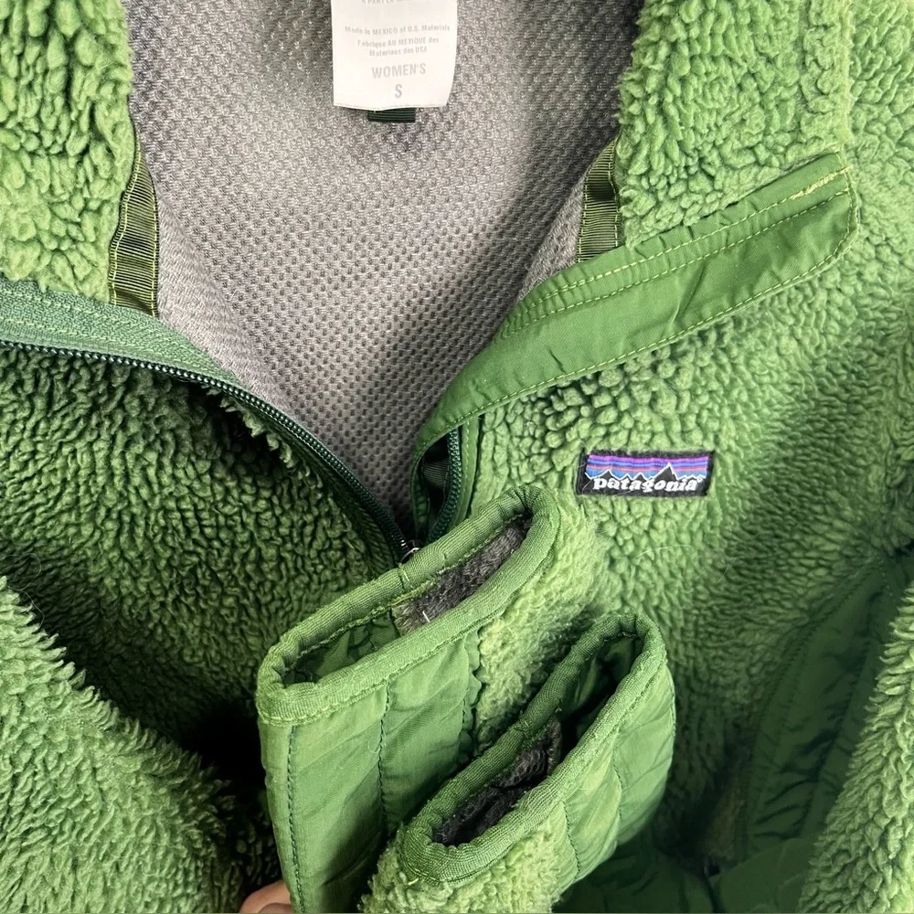 Patagonia Jacket Women S Forest Green Retro X Sherpa Deep Pile Fleece Full Zip